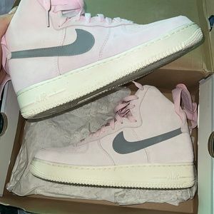 Air Force 1 high artic pink and grey and white